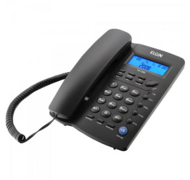 Telefone de Mesa com Identificador de Chamadas e Viva-voz TCF3000 Preto ELGIN