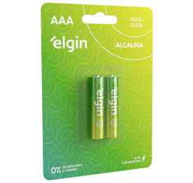 Pilha Elgin AAA Alcalina c/ 2 unidades