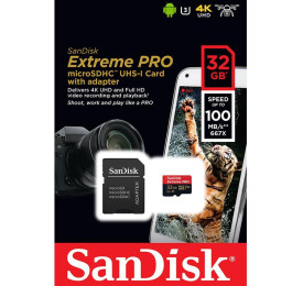 Cartão Memória Sandisk Extreme Pro Micro SDXC 32GB
