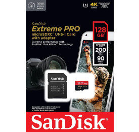 Cartão Memória Sandisk Extreme Pro MicroSD 128GB SDSQXCD-128GGN6MA