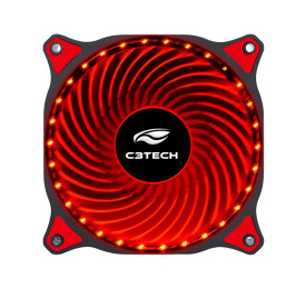Cooler Gabinete C3TECH F7-L130RD STORM 120mm 30 LEDs Vermelho