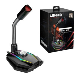 Microfone Gamer De Mesa RGB LEHMOX GT-GK3